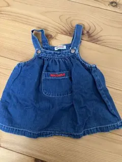 miki HOUSE デニム サロペット風ワンピース M