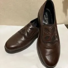 ブラウン レザー スリッポン