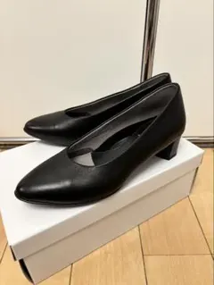 【美品】fitfit パンプニーカー 黒レザー 23cm