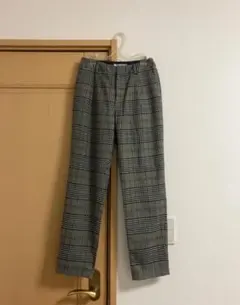 ルジュール 秋冬 チェック パンツ チェック柄 裏地付き グレー