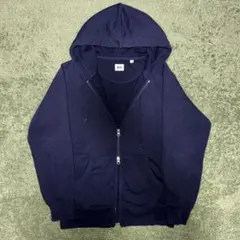 00s old UNIQLO ユニクロ ダブルジップ パーカー 黒 短丈 Y2K