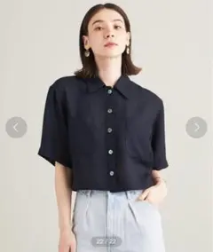 BEAUTY&YOUTH ポリエステルメッシュ ショート5分袖シャツ