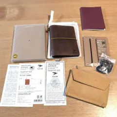 トラベラーズノート パスポートサイズTO&FRO キャメル 小物セット