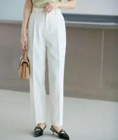 【匿名配送】ViSage【洗える】ワンタックテーパードパンツ