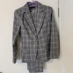 グレー系チェック ビジネススーツ 上下セット