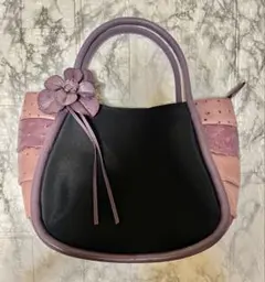 【中古】花付きハンドバッグ
