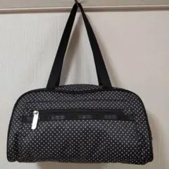 レスポートサック ショルダーバッグ ドット 水玉 黒×白