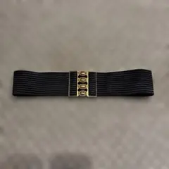 OZOC ストライプデザイン ベルト 黒