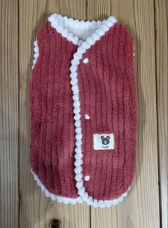 赤いフリース犬服