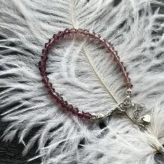 天然アメジスト ブレスレット 霧紫のグラデーション ロマンチック風 ハンドメイド