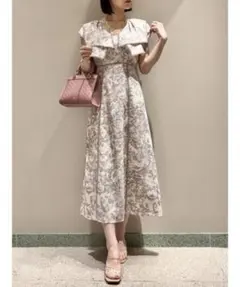 スナイデルsnidelラッフルカラーパイピングワンピース美品SNIDEL1