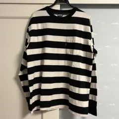 Schott ブラック・ホワイトストライプ 長袖カットソー X-LARGEのサムネイル