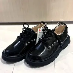 【新品タグ付】zara kids ストーンエナメルローファー19cm フォーマル