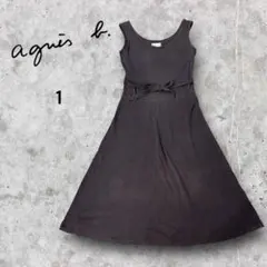 agnès b ノースリーブカットソーワンピース ロングワンピース　ダークグレー