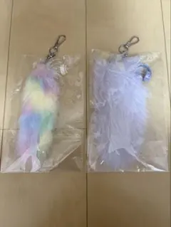 ⭐︎ふわふわ　しっぽ　ファー　キーホルダー　2点セット⭐︎