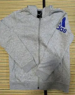 adidas フルジップパーカー J 150 グレー