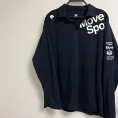 DESCENTE Move Sport 長袖ポロシャツ XO ネイビー