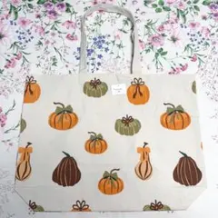 新品 アメリカ購入 パンプキン かぼちゃ柄 ハロウィン トートバッグ