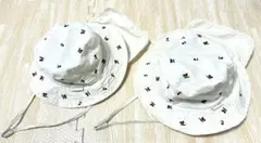 petit main チェリー刺繍 帽子 2個セット　50cm 54cm