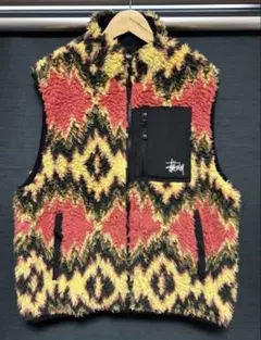 STUSSY ステューシー フリースベスト ジオメトリック柄 Lサイズのサムネイル