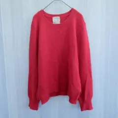 オペークドットクリップ トップス ニット セーター アンゴラ混 レッド L