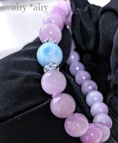 ✿天然色ラリマークンツァイトラベンダー色ブレスレット