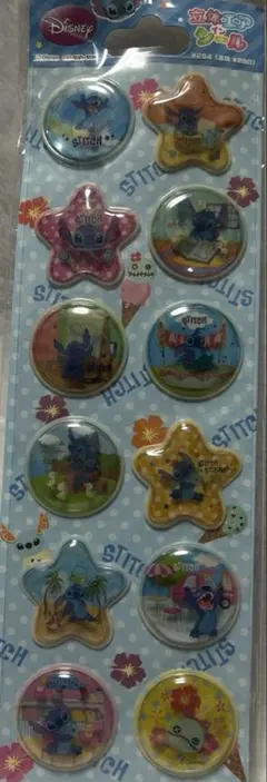 平成レトロ　Disney立体エアインシール　スティッチ　サンスター