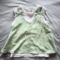 BRANSHESノースリーブ 花柄レイヤードTシャツ 100cm
