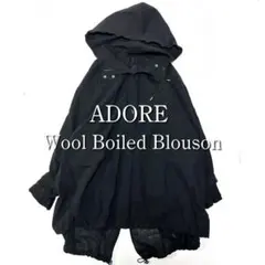 定価42000円✨アドーア ウールボイルブルゾン 美品 黒 フーディー ゆったりのサムネイル