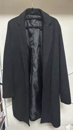 チェスターコート 黒 ブラック/ clear