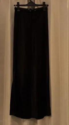 ZARA ザラ サテンロングスカート ブラック アシメ