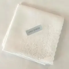 【新品未使用】JUNKO SHIMADA ハンカチ ホワイト 花柄刺繍　結婚式のサムネイル