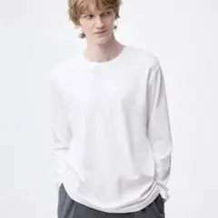 GUソフトコットンクルーネックTシャツ ホワイト
