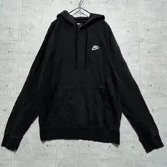 i5 NIKE ナイキ ワンポイントロゴ ブラック プルオーバーパーカー レトロ