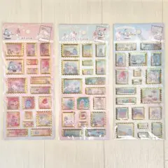 海外正規品 サンリオキャラクターズ 切手風シール　3枚セット
