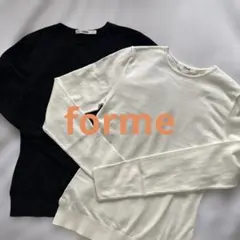 【forme♡】長袖ニット　ブラック＋ホワイト