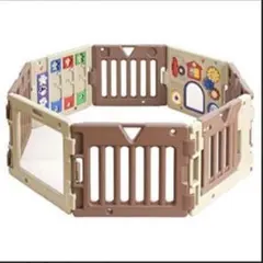 未使用級日本育児 ミュージカルキッズランドEX マロン ベビーサークル 扉付知育