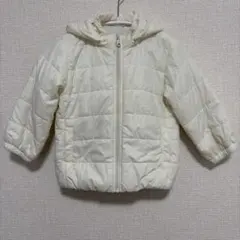 アイボリー フード付き キルティングジャケット　100cm