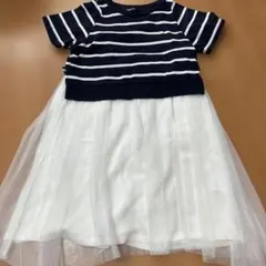 COMME CA ISM ストライプ 半袖ワンピース 120