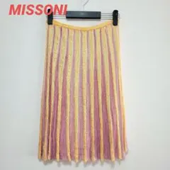 MISSONI イタリア製　サイズ38 伸縮性抜群　ストライプ フレアスカートのサムネイル