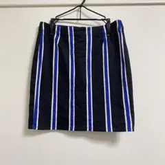 ストライプ柄タイトスカート S ブラック