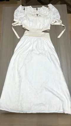 SNIDELスイッチングデコルテオープンワンピース ホワイト0サイズ