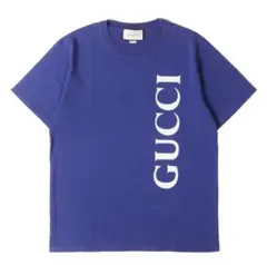 【名作】GUCCI ロゴ gg Tシャツ 青 ブルー Lサイズ相当