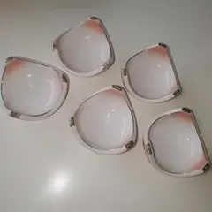 三角形の陶器皿 5個セット 白とピンクのサムネイル