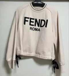 FS7516 【美品・確認済】FENDI ROMA ロゴ刺繍 パーカー ホワイト