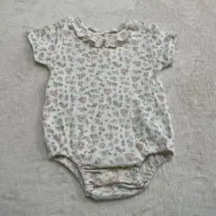 テータテート 半袖ロンパース 小花柄 バースデイ レース バッククロス