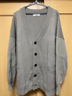 Loose ボリュームスリーブオーバーニットカーディガン　サンドベージュ