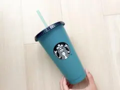 スタバカラーチェンジングリユーザブルコールドカップデュアルブルー　710ml