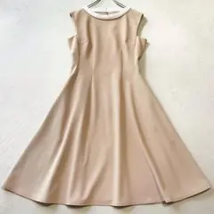 ルネ バイカラー ノースリーブ フレアワンピース 36 美シルエット 洗える