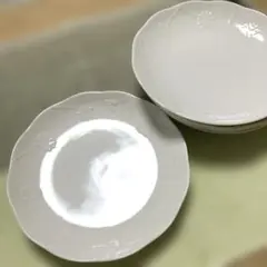 白花柄陶器小皿　五件組